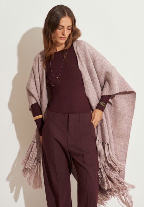 PONCHO JOSEPHINE PALE PINK