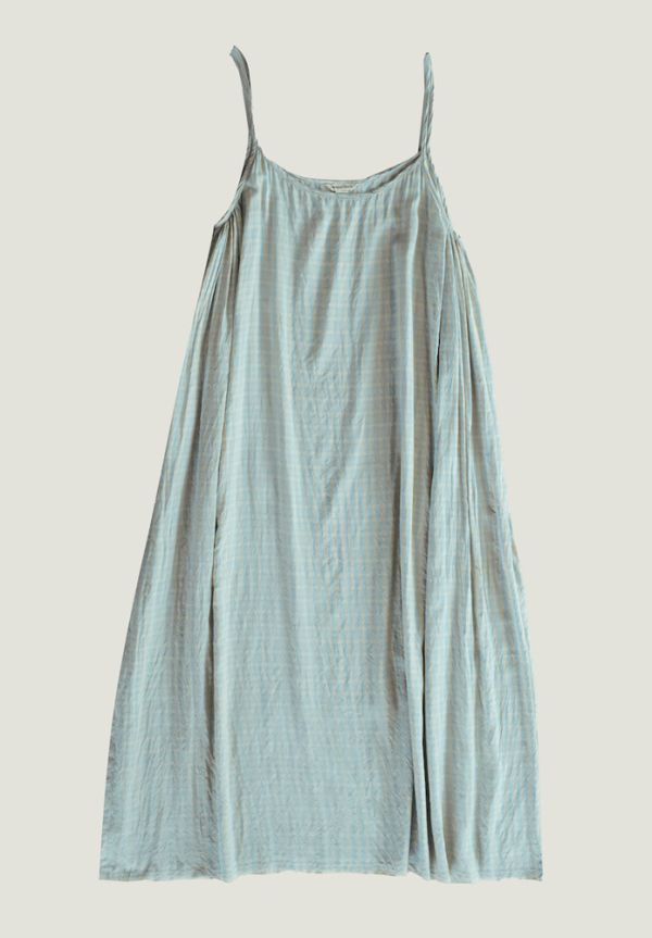 VESTIDO LILY LIGHT BLUE & PEACH CHECKS