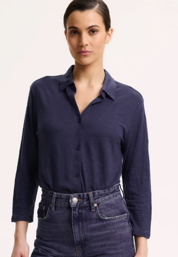 CAMISA MANGAS 3/4 M011-FCH079 MARINO